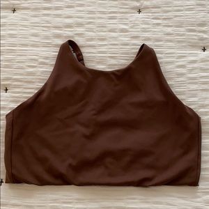 Girlfriend Collective Topanga Bra in CoCoa.